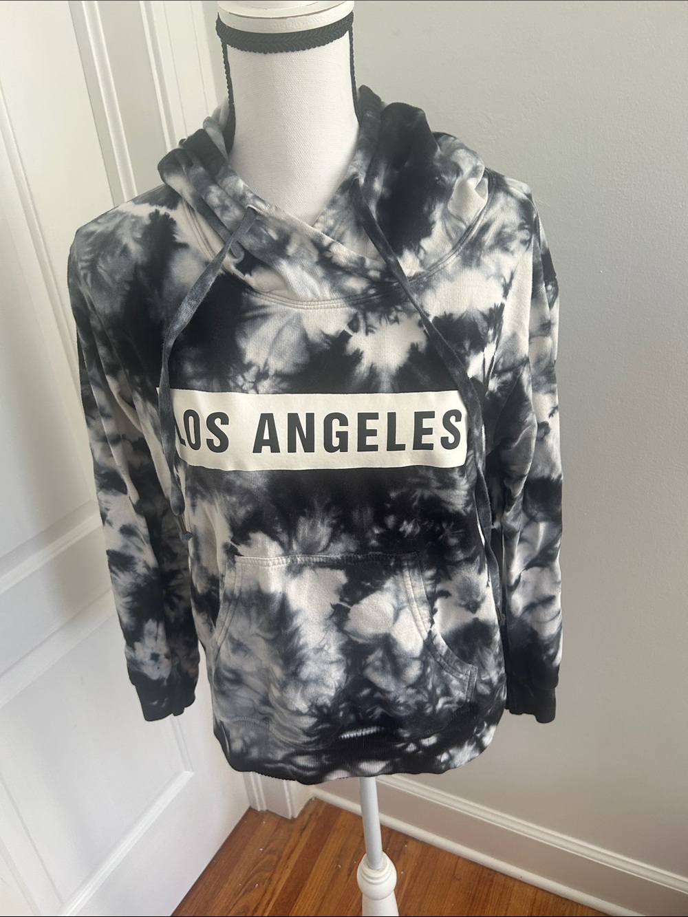 Young Fabulous & Broke Los Angeles Tie-Dye Hoodie Sweatshirt - Black & White